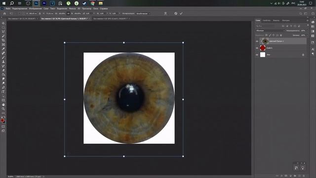 как я обрабатываю фото радужки глаза