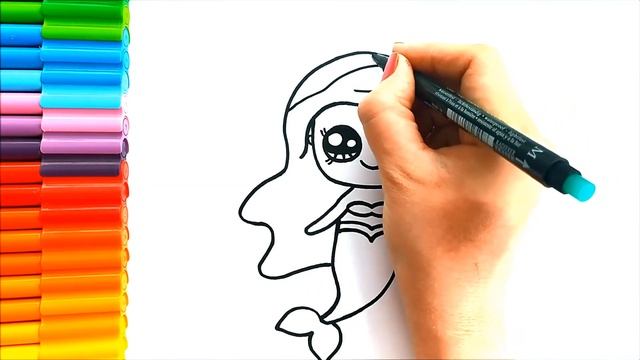 Как нарисовать русалочку Ариэль - Простые рисунки