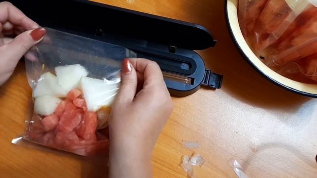 #РукоделиеотГалины Заморозка арбуза и дыни в вакуумных пакетах