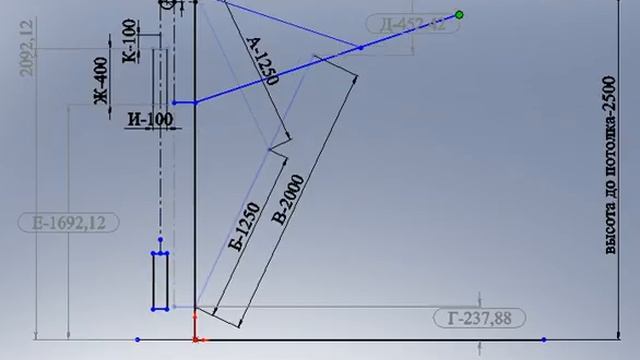 Эскиз подъемных ворот-2. Принцип работы, пропорции, размеры.