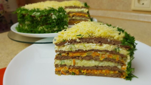 ЗАКУСОЧНЫЙ ТОРТ - цыганка готовит. Печёночный торт  Gipsy cuisine.