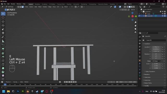 Blender для начинающих: моделируем стол, стул и полку
