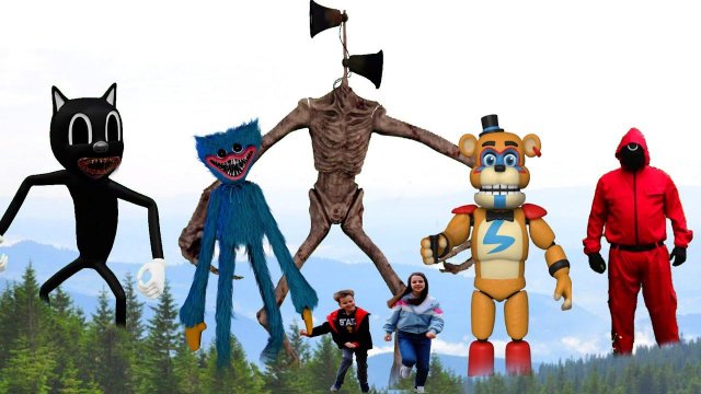 Сиреноголовый  Хаги Ваги FNAF Freddy против Cartoon Cat Siren Head & Cartoon Cat