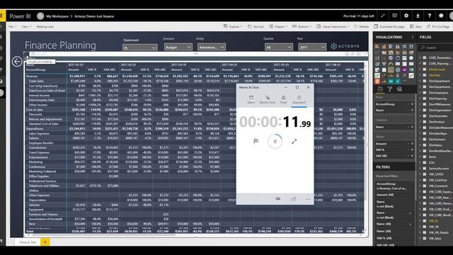Power BI Matrix vs Excel vs Acterys Matrix a comparison