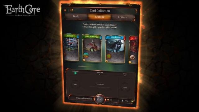 Earthcore: Shattered Elements - Card Crafting Gameplay Explained