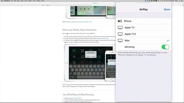 How to Airplay in iOS 9.3.5 - iPhone iPad iPod - mirror airplay