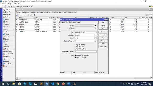Mikrotik PPPoE Client Configuration WAN Interface