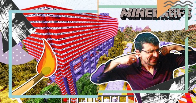 СНЕСЛИ МНОГОЭТАЖНОЕ ЗДАНИЕ ? ПРИ ПОМОЩИ ДИНАМИТА ? В #MINECRAFT