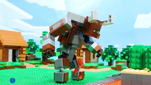 Minecraft Dungeons REDSTONE GOLEM Battle LEGO Minecraft Animation - Stop Motion