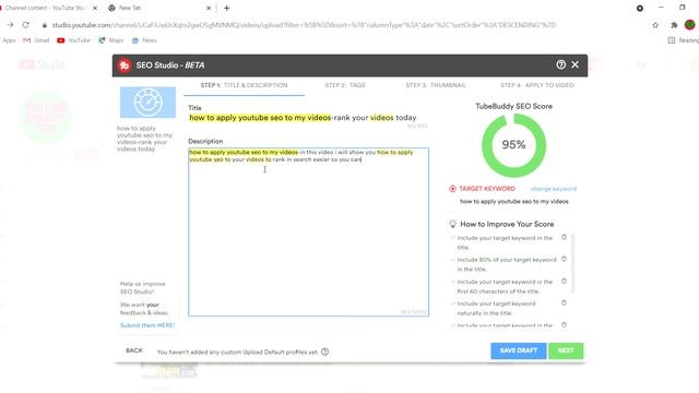 tubebuddy seo studio tutorial for beginners (rank in search)