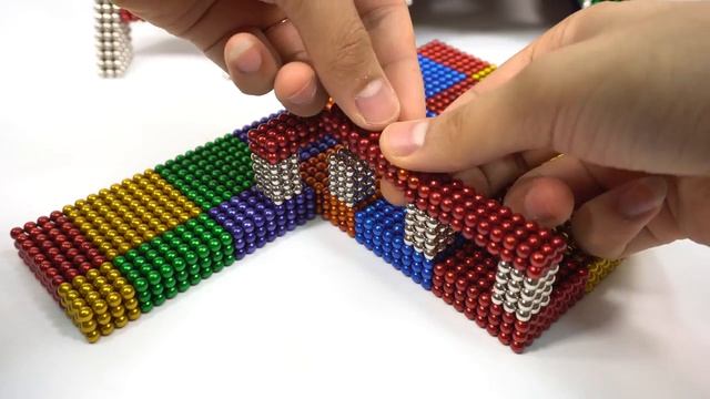 Магнитный конструктор магнитные шарики. Строим домик для щенка