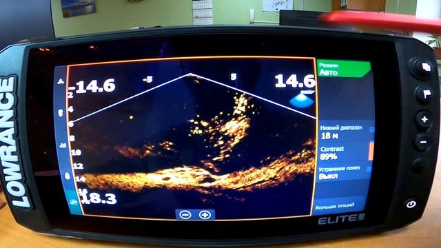 Lowrance Elite FS. Что есть в приборе? Включение в режиме имитации.