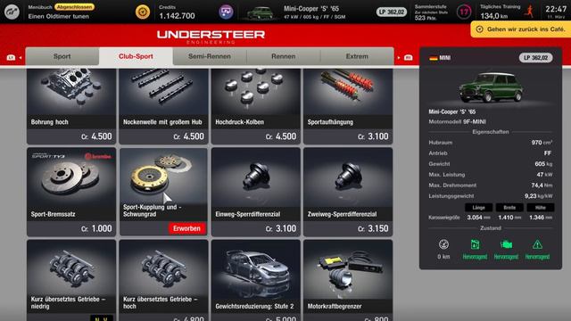 Gran Turismo 7 - GT Cafe - Menu 6 - Tuning Shop - Tune a 1965 Mini Cooper S - 2k - PS5