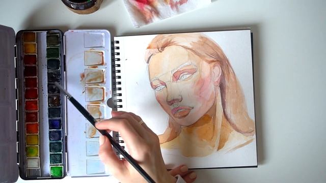 Акварельный портрет. Как нарисовать портрет акварелью! ARTSK