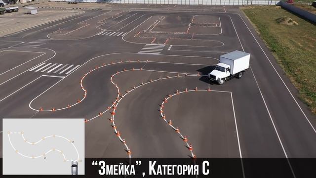 Экзамен на категорию С с первого раза в 2022! Все упражнения на площадке (автодроме)!