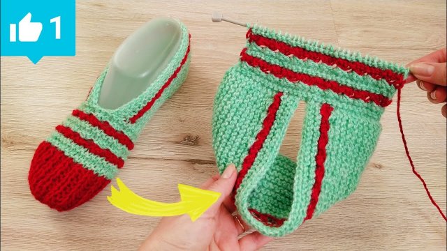 ПОТРЯСАЮЩАЯ ИДЕЯ ВЯЗАНЫХ СЛЕДКОВ СПИЦАМИ.mp4