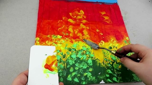 Акриловая картина "Радуга" ! Дерево Легко для начинающих Ежедневная Арт-терапия