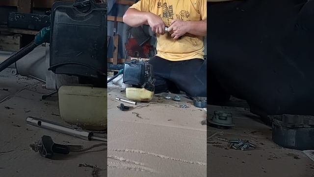 ремонт бензокосы, не крутится редуктор, причина