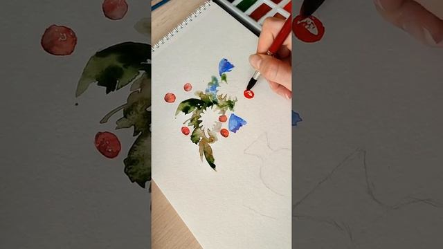 Букетик акварелью. Быстрая акварель.