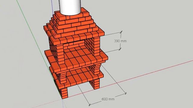 Простой мангал из кирпича
