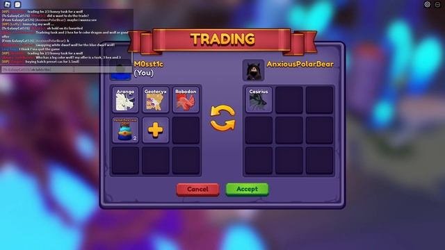 Trading A Bun (Aranga) And Adds For A Cas (Casirius) (Roblox Dragon Adventures) W/F/L?
