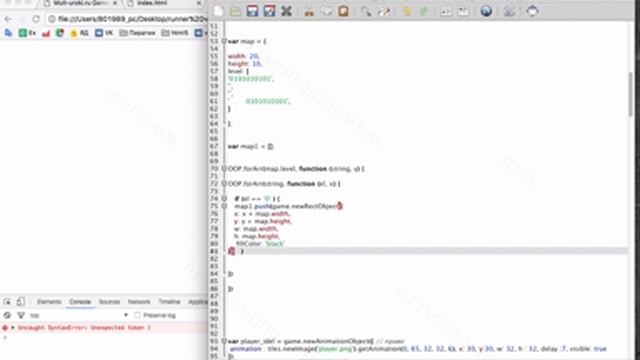 Урок 18 - Как сделать игру и анимацию на JavaScript. Создаем карту уровня игры на javascript