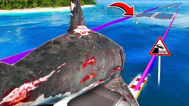 СМОЖЕТ ЛИ ГИГАНТСКАЯ АКУЛА МЕГАЛОДОН ПРОЕХАТЬ ГЛУБОКУЮ ЯМУ С ВОДОЙ ГТА 5 МОДЫ РАЙЛЮХА