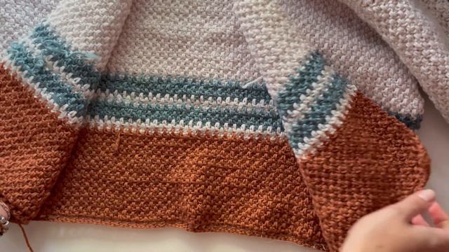 кардиган крючком // реглан сверху с v - образным вырезом