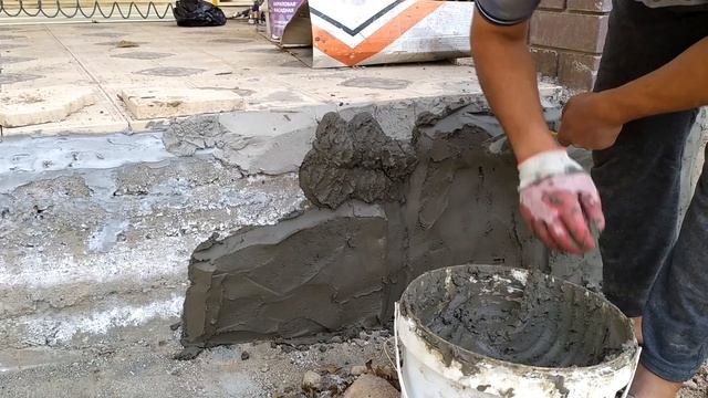 оформление ЦОКОЛЯ декоративный камень из арт бетона своими руками. мастерская Бека.