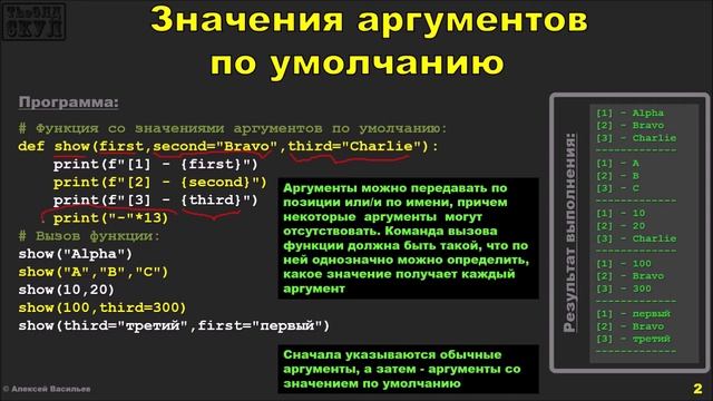 [26] Изучаем Python. Значения аргументов по умолчанию