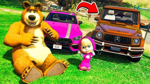 УГНАЛ МАШИНКИ МАШИ И МЕДВЕДЯ в ГТА 5 МОДЫ! MASHA AND THE BEAR ОБЗОР МОДА в GTA 5 ВИДЕО