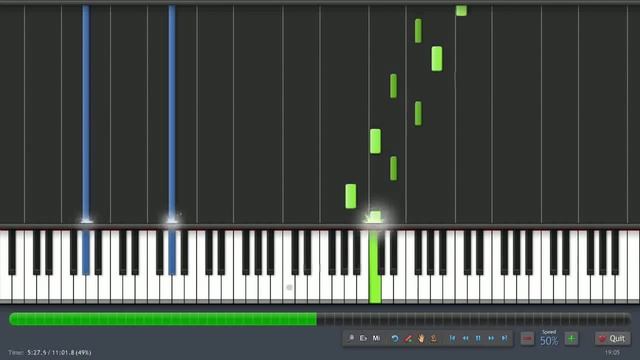 Beethoven: Moonlight Sonata (1st Movement) 50% Speed Piano Tutorial by PlutaX