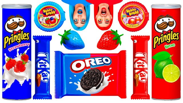 КРАСНО-СИНИЙ ЧЕЛЛЕНДЖ! Едим продукты одного цвета целый день с RaPaPa! CHALLENGE
