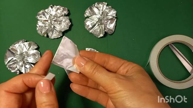 DIY  Tin Foil Flower/ Alufolie Blumen / Цветы из фольги /  очень легко