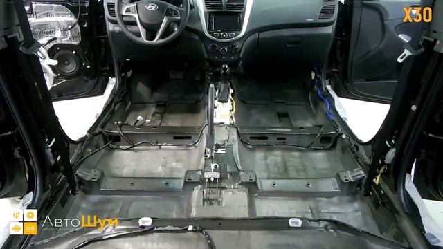 Шумоизоляция Hyundai Solaris за 1 день. АвтоШум. Уровень Комфорт.