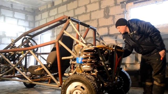 багги своими руками, самодельное багги, багги из ваз 2109,завели,первый выезд