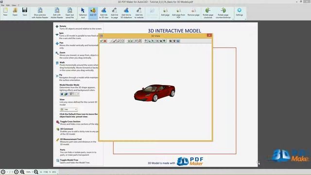 3D PDF Maker for AutoCAD Tutorial 2. Insert AutoCAD 3D Models in PDF without AutoCAD