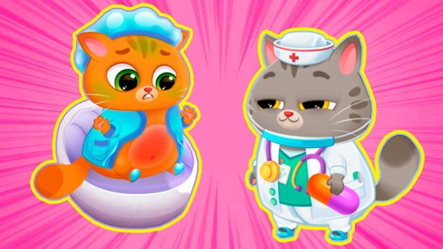 Суровый КОТИК БУБУ 2 №7. Бубу заболел. У Бубу болит живот. Мультик ИГРА про котят на Хвостик ТВ