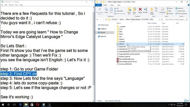 Mirror's Edge Catalyst Language Fix / How to change Language