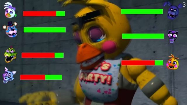 Top 5 SECURITY BREACH vs FNaF Fight Animations WITH Healthbars