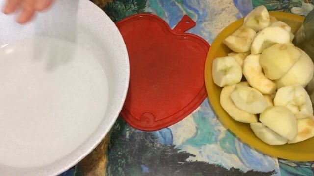 Яблоки дольками без сахара для пирогов. Готовим на зиму.