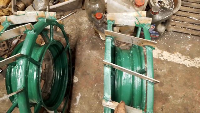 железные колеса с грунтозацепами на мотоблок Нева