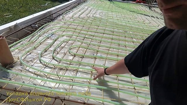 Баня Часть#17   водяные теплые полы