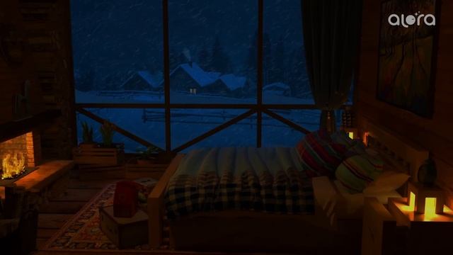 Blizzard Ambience & Crackling Fireplace: Ultimate Deep Sleep & Relaxation - 3 Hours, No Ads