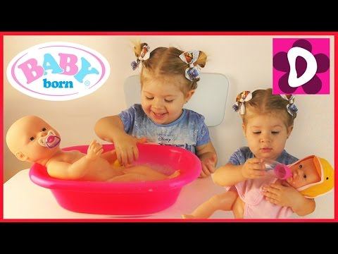 ✿ Кукла БЕБИ БОРН в Ванночке Купаем Кормим и Баюкаем Беби Борн Распаковка Куклы Baby Born