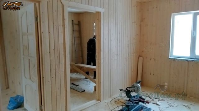 Одноэтажный каркасно щитовой дом 6 на 6 с террасой