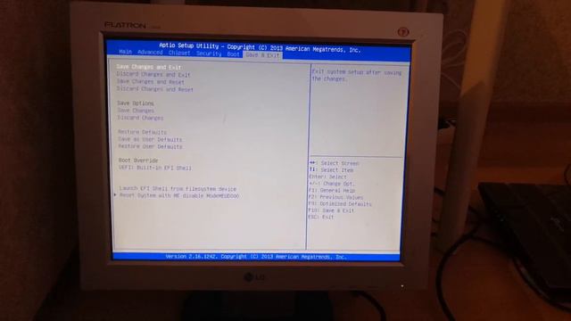 Aptio Setup Utility AMI 2.16.1242 (2013): настройка запуска мини-ПК с АлиЭкспресс при подаче питания