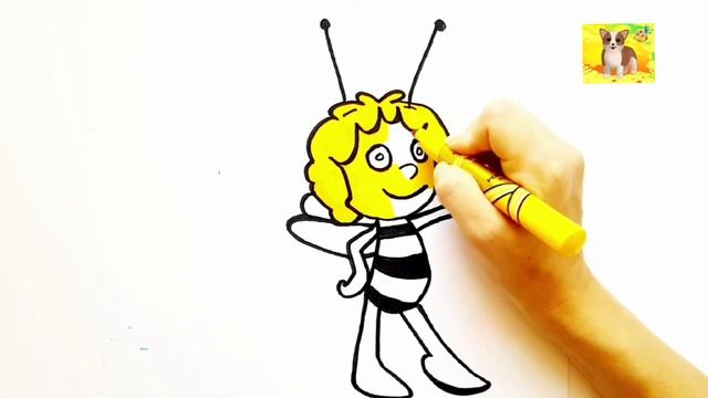 Пчелка  Майя. Как нарисовать Пчелка Майя. Рисунок Пчелка Майя.