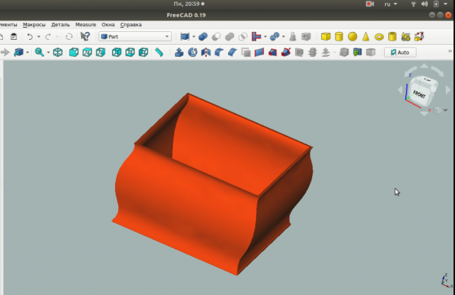3D FreeCAD . Part, Соединение фигур с одновременной обрезкой выступающих излишков.