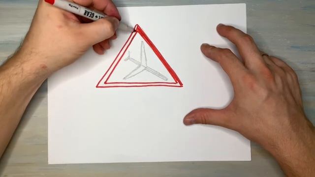 Как нарисовать Дорожный Знак Низколетящий Самолет|Рисуем знаки Дорожного Движения